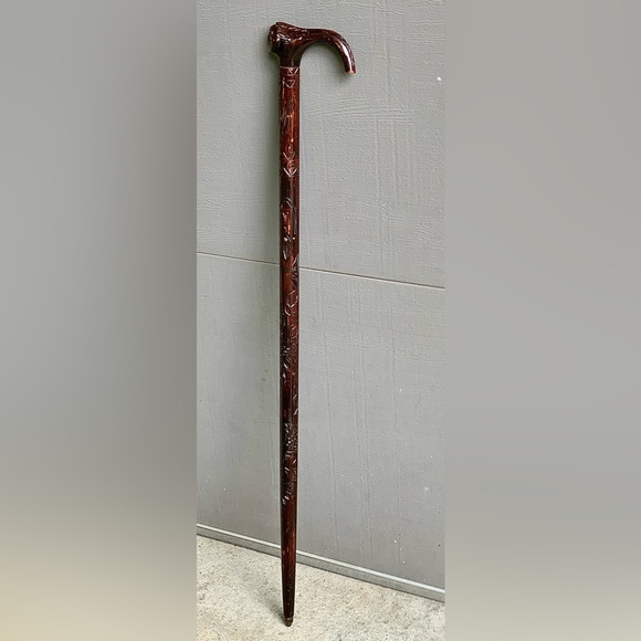 Early 20th Century Antique Hand Carved Native American Indian Folk Art Cane - Picture 6 of 16